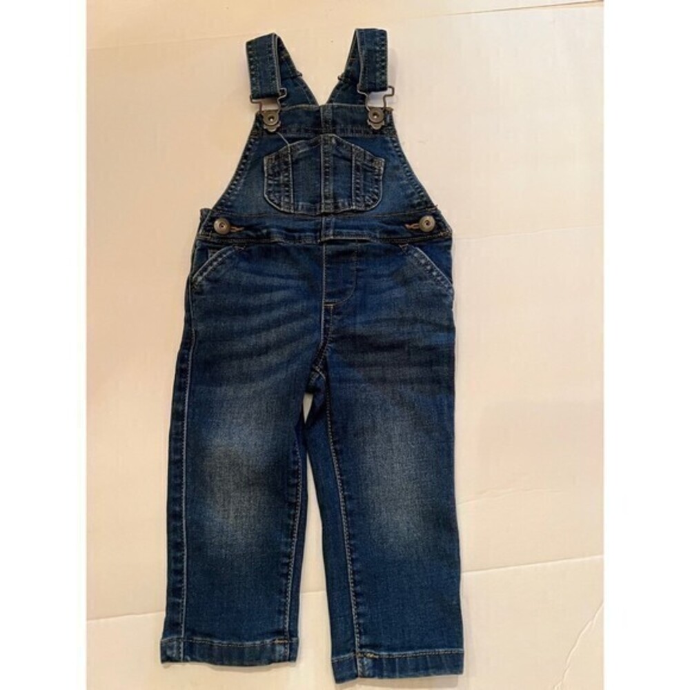 Denim Blue Jean Bib Overalls l2 Months Unisex Wonder Nation Baby Infants